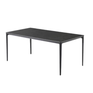 Magnate Grey Stone Ceramic Dining Table with Aluminum Frame for Indoor Outdoor Use