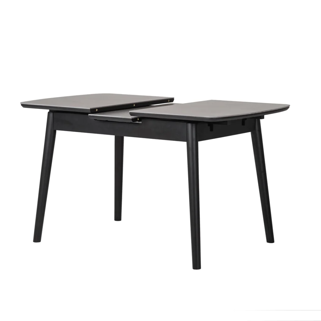 Mila Greystone Ceramic Extension Dining Table 120-160cm with Rubberwood Frame