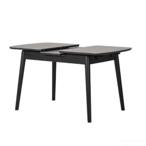 Mila Greystone Ceramic Extension Dining Table 120-160cm with Rubberwood Frame