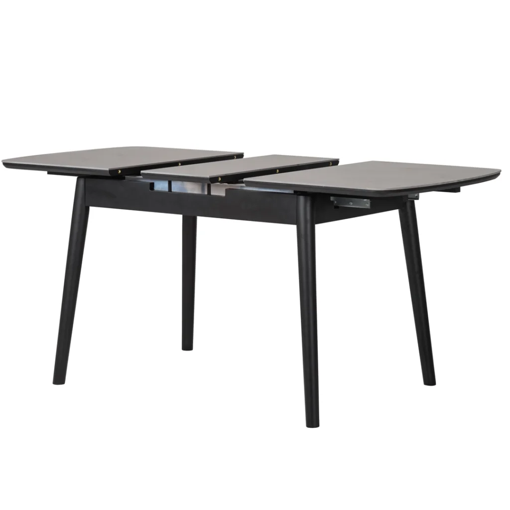 Mila Greystone Ceramic Extension Dining Table 120-160cm with Rubberwood Frame
