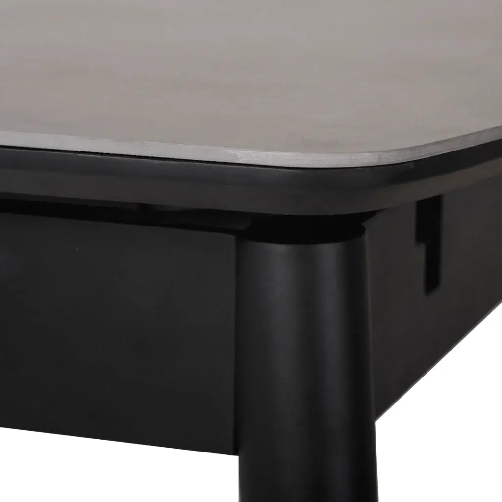 Mila Greystone Ceramic Extension Dining Table 120-160cm with Rubberwood Frame