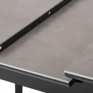 Mila Extension Dining Table Greystone Ceramic with 120-160cm adjustable width and rubberwood frame