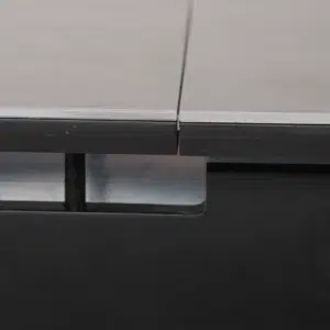 Mila Extension Dining Table Greystone Ceramic with 120-160cm adjustable width and rubberwood frame