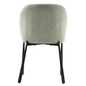 Oyster White Boucle Dining Chair Set of 2 with Black Metal Frame