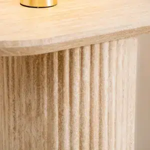 Milos Limestone Console Table with travertine finish for modern entryway or living room