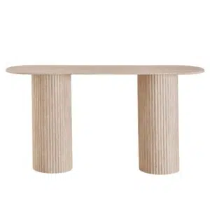 Milos Limestone Console Table with travertine finish for modern living room or entryway