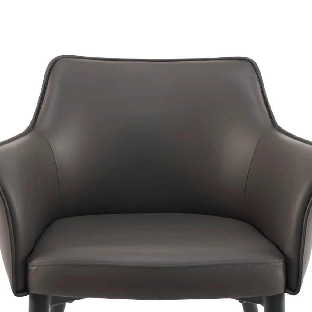 Monaco Grey Dining Chair Set of 2 with Black Metal Frame Modern Ergonomic Design