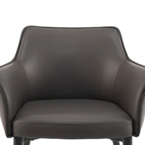 Monaco Grey Dining Chair Set of 2 with Black Metal Frame Modern Ergonomic Design