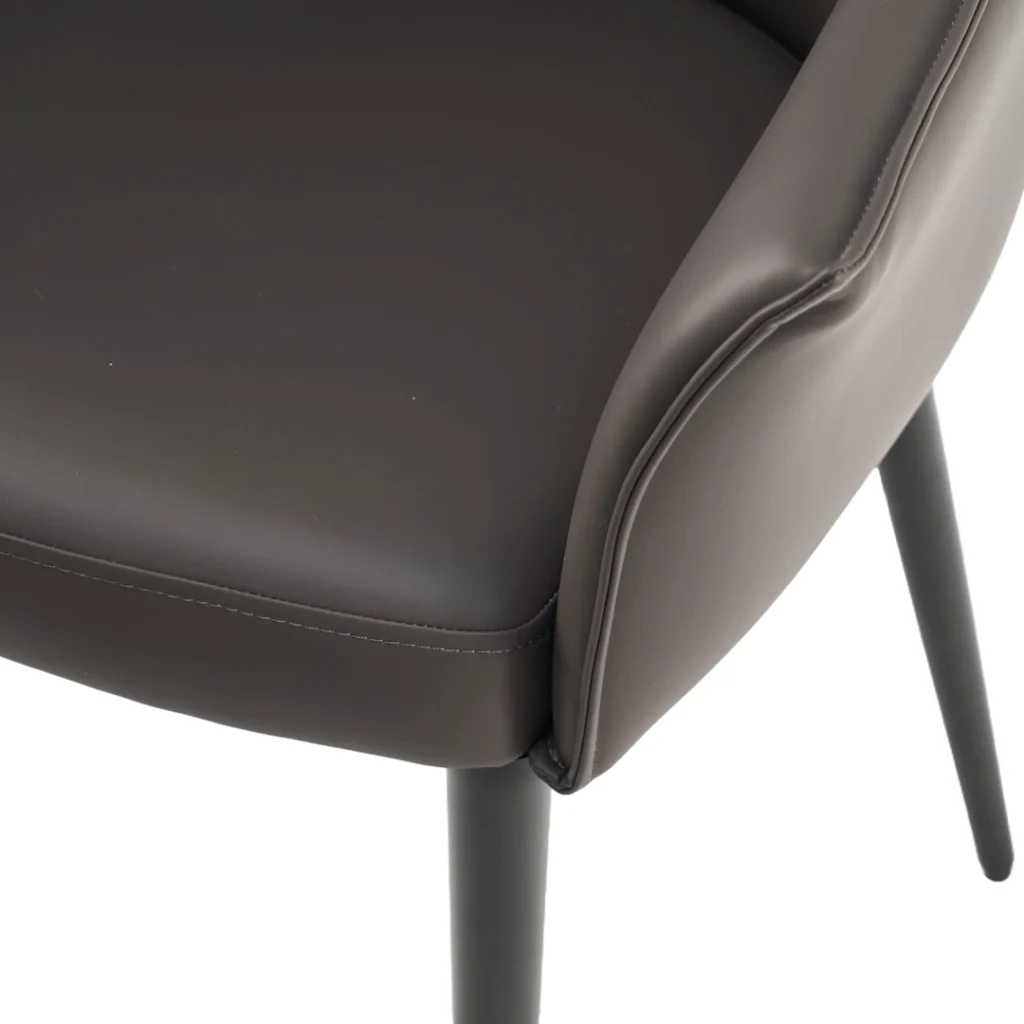 Monaco Grey Dining Chair Set of 2 with Black Metal Frame Modern Upholstered Seat