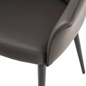 Monaco Grey Dining Chair Set of 2 with Black Metal Frame Modern Upholstered Seat