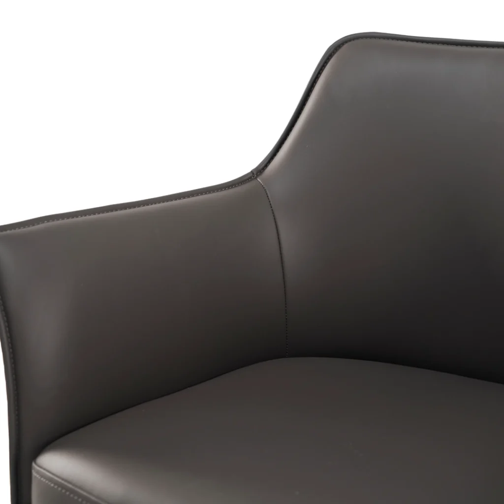 Grey Monaco dining chair set of 2 with black metal frame and ergonomic design