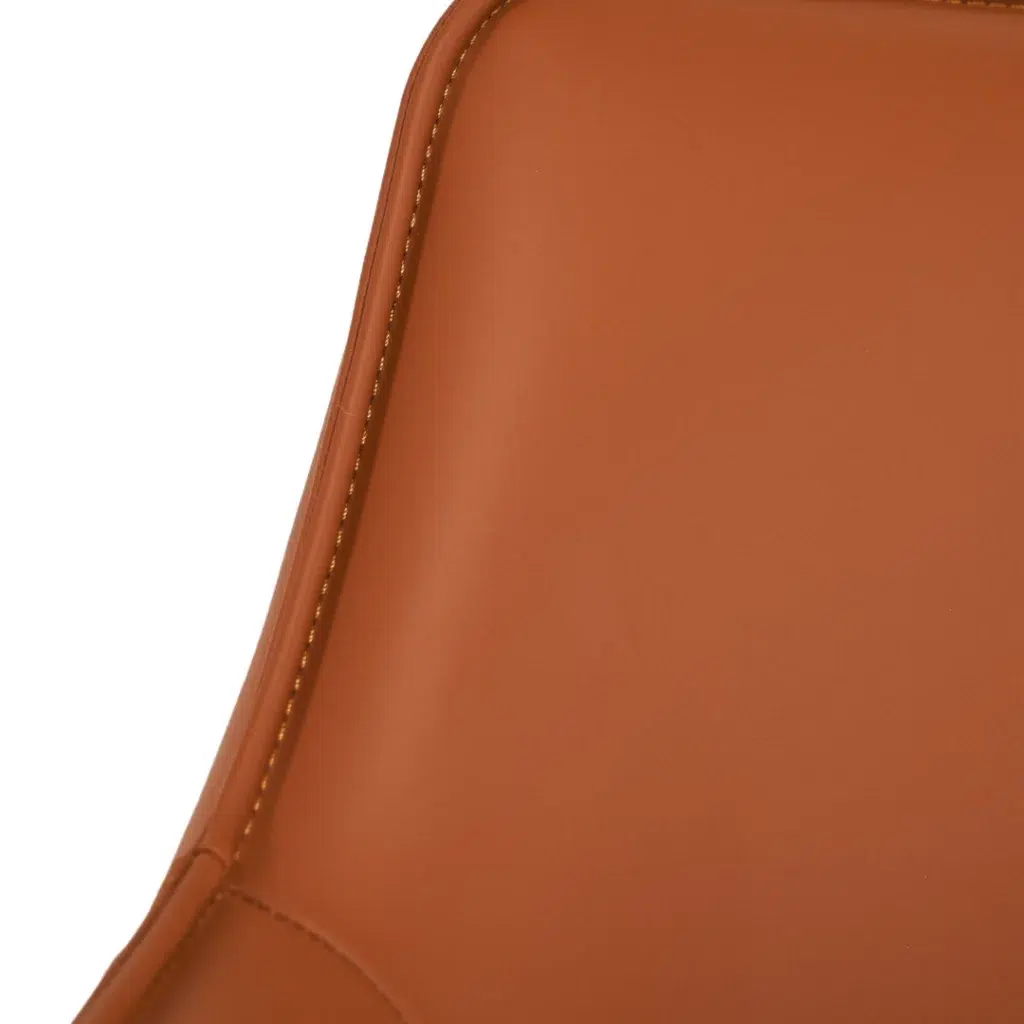 Monaco dining chairs terracotta PU upholstery black frame set of 2 modern dining seats