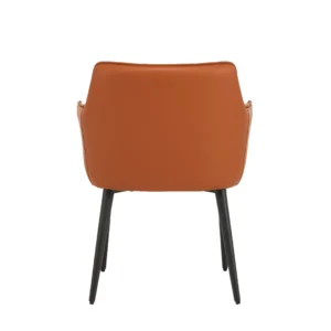 Monaco dining chairs terracotta PU upholstery black frame set of 2 modern dining seats