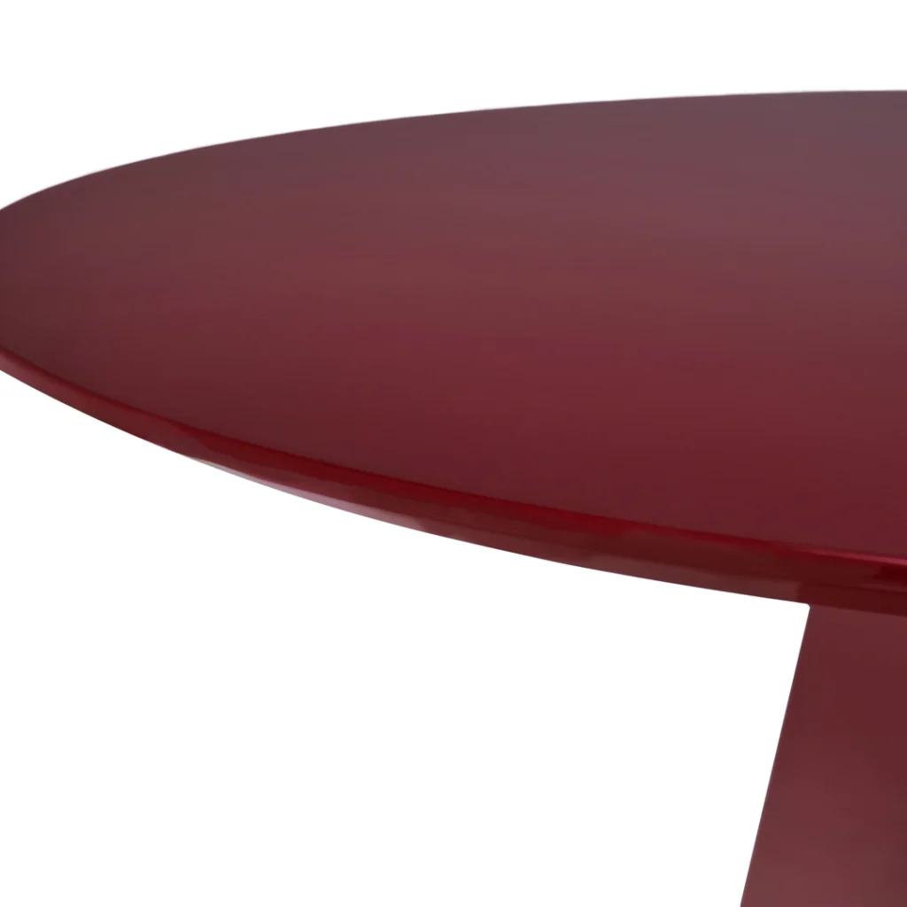 Monet Dining Table with wine-colored top and putty finish, modern MDF design for dining room