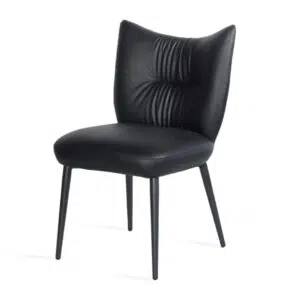 Modena black dining chairs set of 2 with eco leather and metal frame modern design