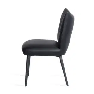 Modena black dining chairs set of 2 with eco leather and metal frame modern design
