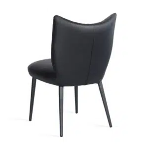 Modena black dining chairs set of 2 with eco leather and metal frame modern design