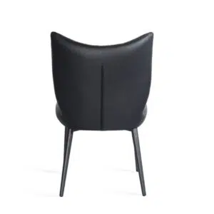Modena black dining chairs set of 2 with eco leather and metal frame for modern dining room