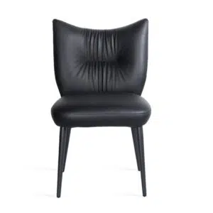Modena black dining chairs set of 2 with eco leather and metal frame for modern dining room