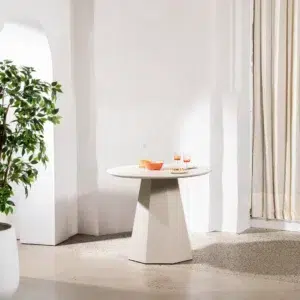 Matisse Putty Dining Table with Matte Finish and Modern Square Design