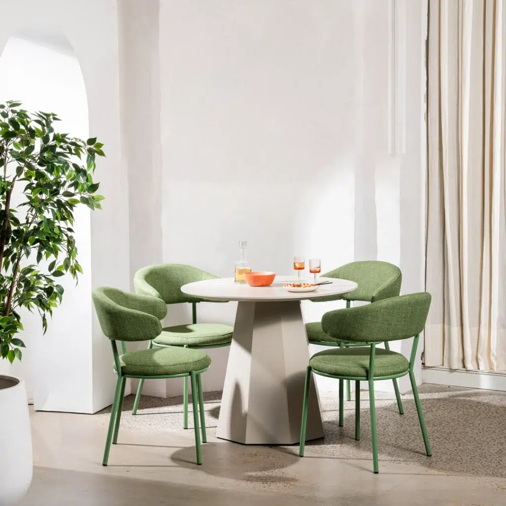 Matisse Putty Dining Table with Matte Finish and Minimalist Design