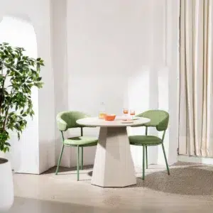 Matisse Putty Dining Table with Matte Finish and Modern Square Design