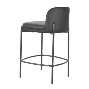 Black Moritz Bar Stool with eco-leather seat and powder-coated metal frame for modern kitchens and bars