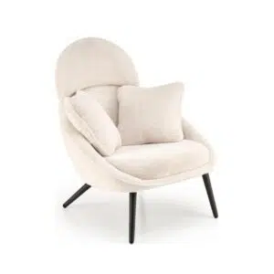 Morgan armchair white boucle modern elegance comfortable foam cushioning black legs