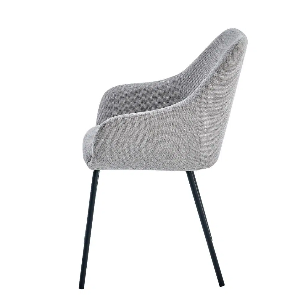 Grey dining chair set of 2 with ergonomic design and metal frame for modern dining rooms