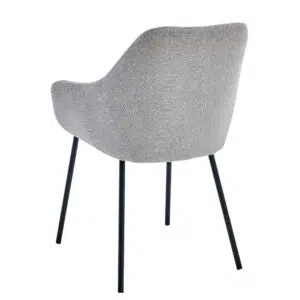 Grey dining chair set of 2 with metal frame and textured fabric for modern dining rooms