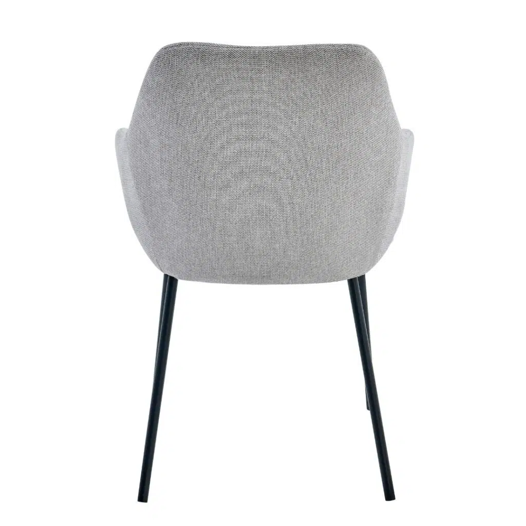 Grey napier dining chair set of 2 with metal frame and textured fabric for modern dining rooms