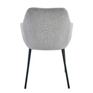 Grey napier dining chair set of 2 with metal frame and textured fabric for modern dining rooms