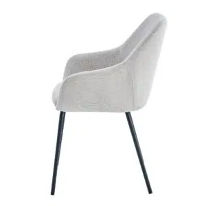 Napier Dining Chair Oat Set of 2 with black metal frame and textured upholstery