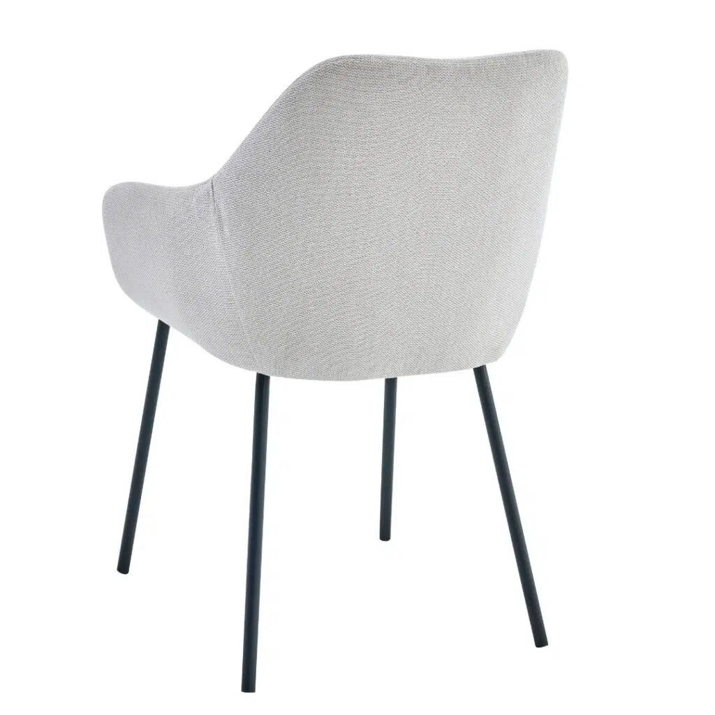 Napier Dining Chair Oat Set of 2 with black metal frame and textured upholstery