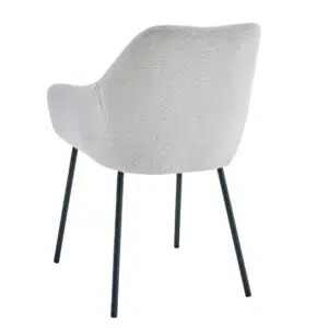 Napier Dining Chair Oat Set of 2 with black metal frame and textured upholstery