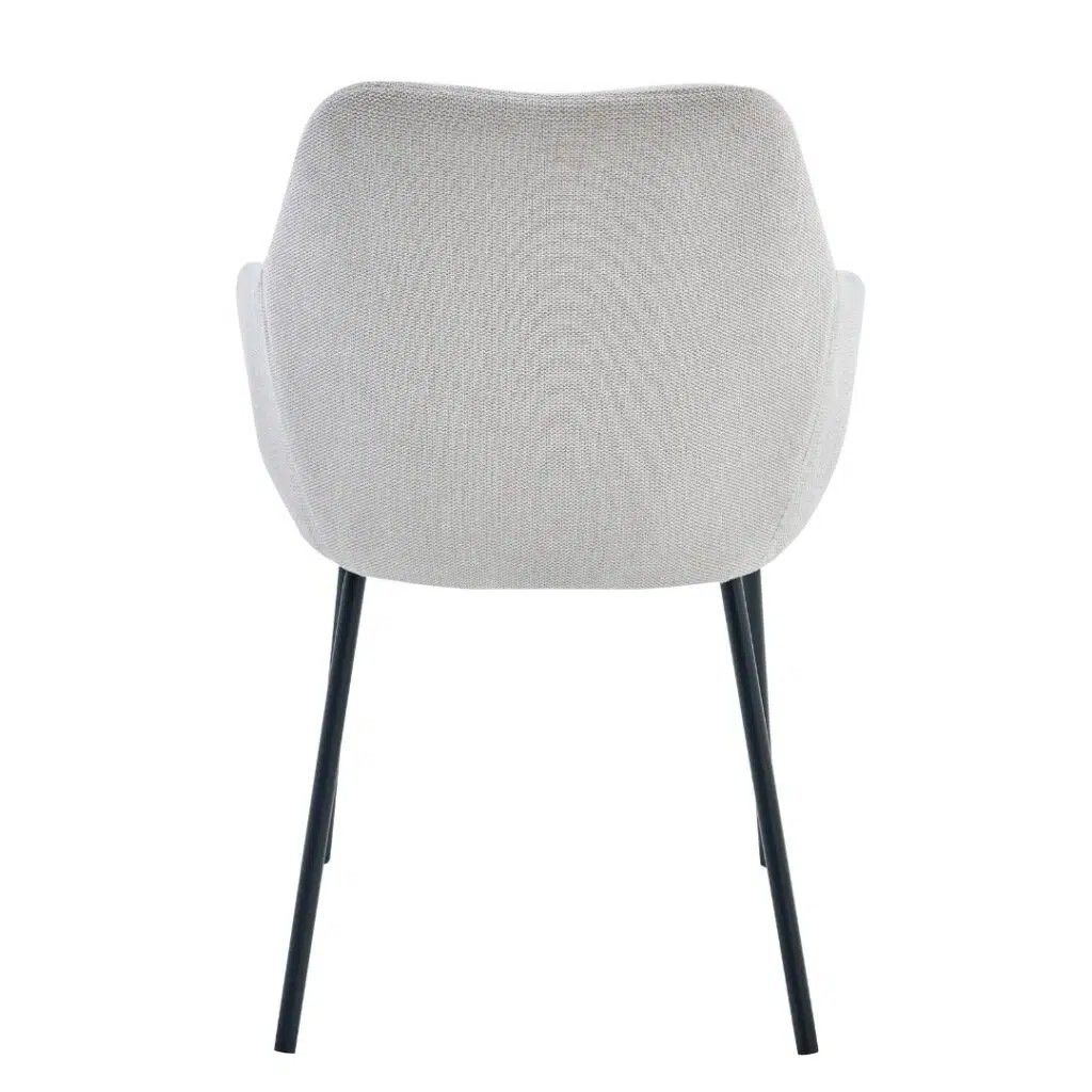 Napier Dining Chair Oat Set of 2 with black metal frame and textured upholstery