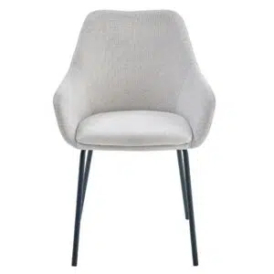 Napier Dining Chair Oat Set of 2 with black metal frame and textured upholstery