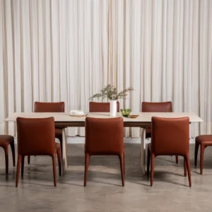 Toulon Tan PU Dining Chairs Set 2