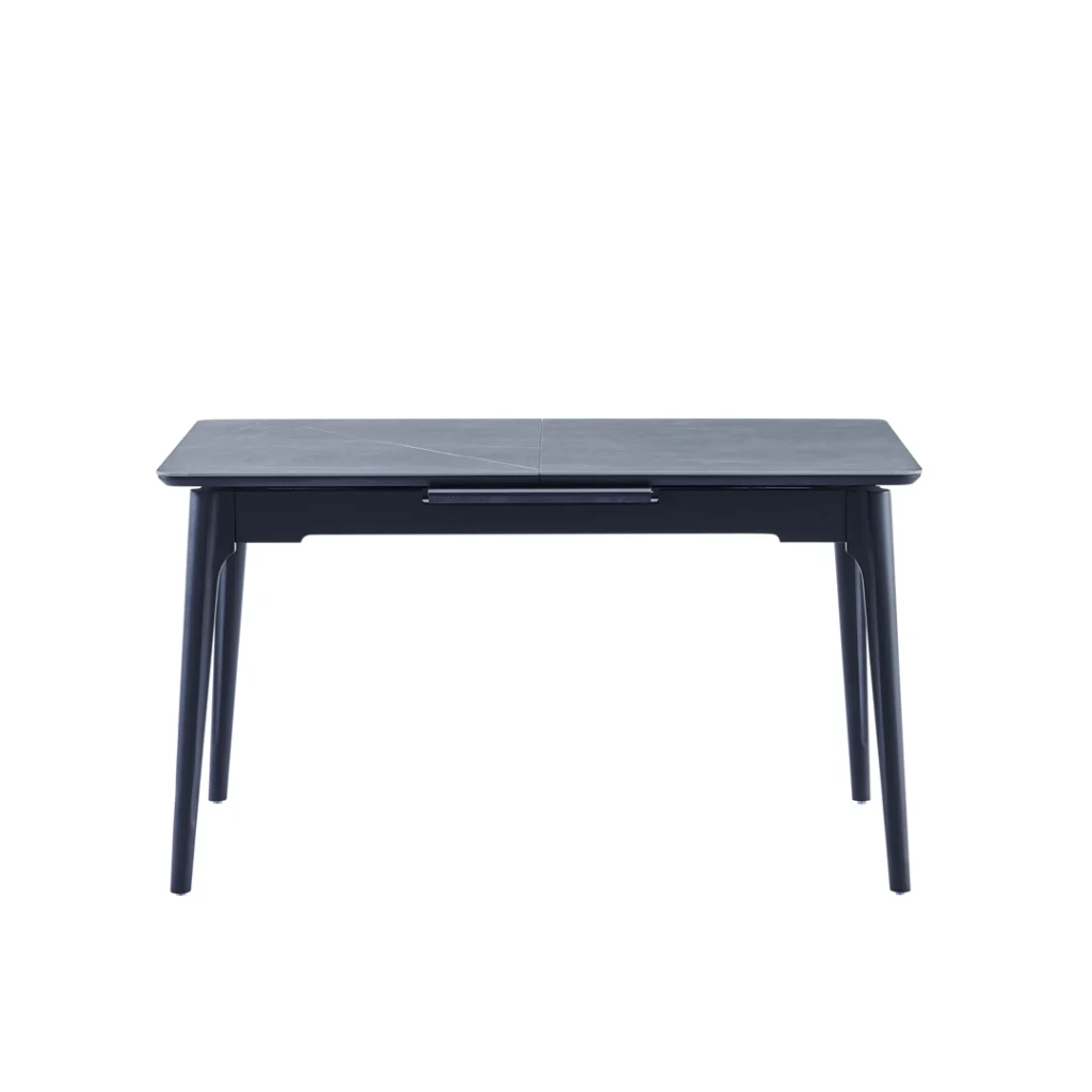 Nikita Extension Dining Table Bulgarian Grey with marble effect and pop-up leaf for 180cm width