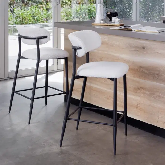 Juno Bar Stools – Off White (Set of 2)