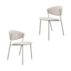 Nori dining chair beige set of 2 contemporary elegance comfortable seating durable metal frame