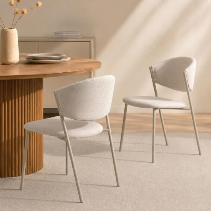 Nori Dining Chair Beige Set of 2 for Modern Homes