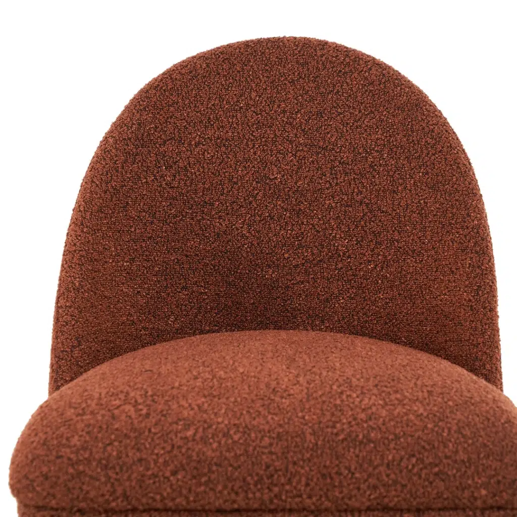 Terracotta boucle bar stools set of 2 with black powder-coated frame for modern kitchen