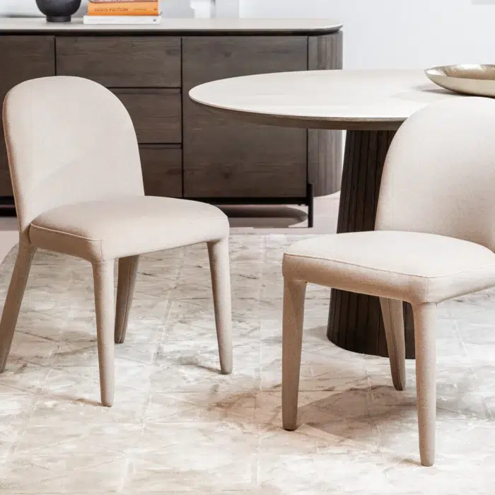 Onasis linen mohair dining chairs set of 2 with minimalist design and ergonomic comfort