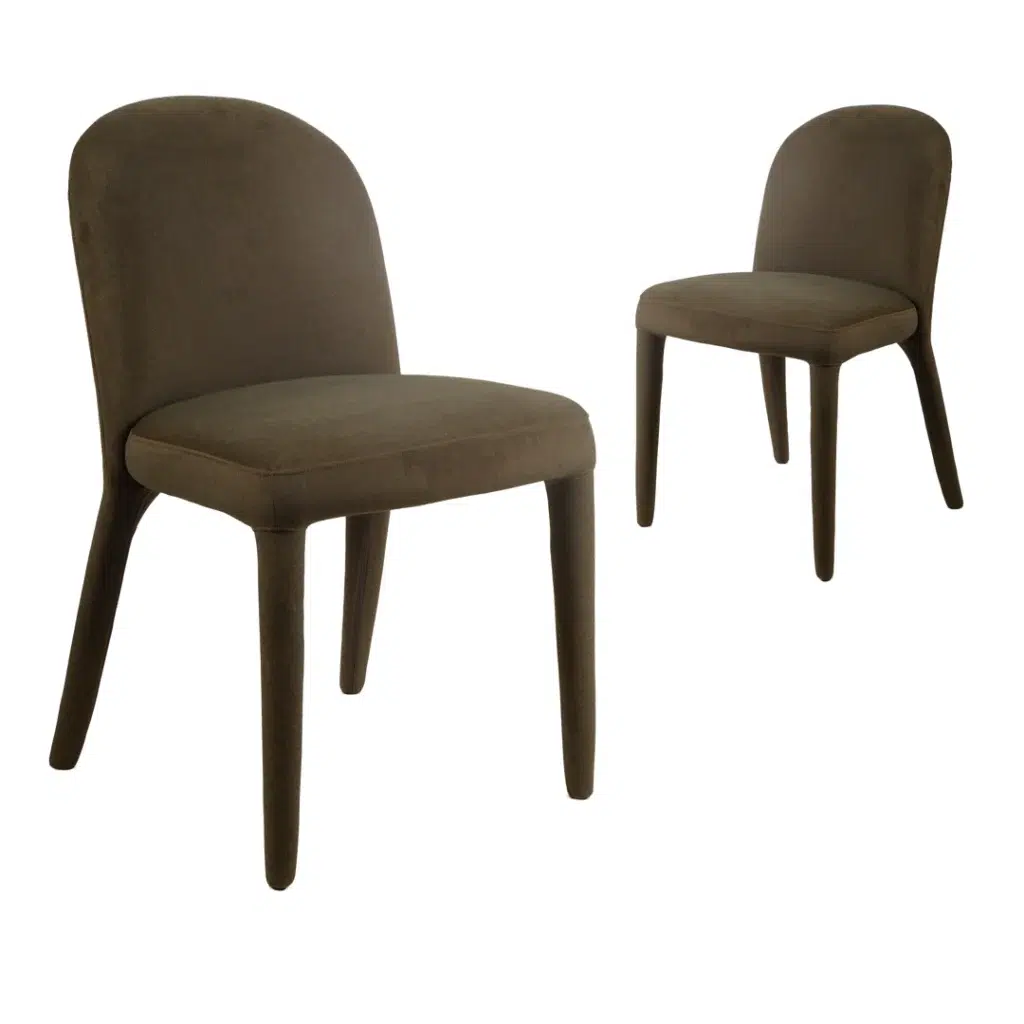 Onasis Leaf dining chairs set of 2 with leafmohair upholstery for modern interiors