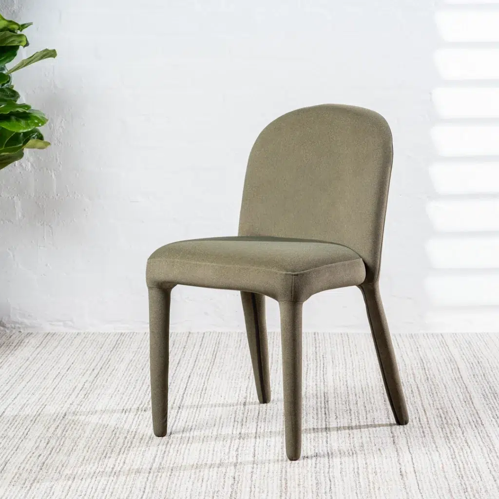 Onasis Leaf dining chairs set of 2 with neutral leafmohair upholstery for modern dining rooms