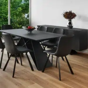 Colin Dining Chairs Antique Black Set of 2 eco leather