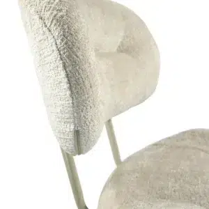 Paris Dining Chairs Pearl Set of 2 with pearl chenille upholstery and powder-coated metal frame