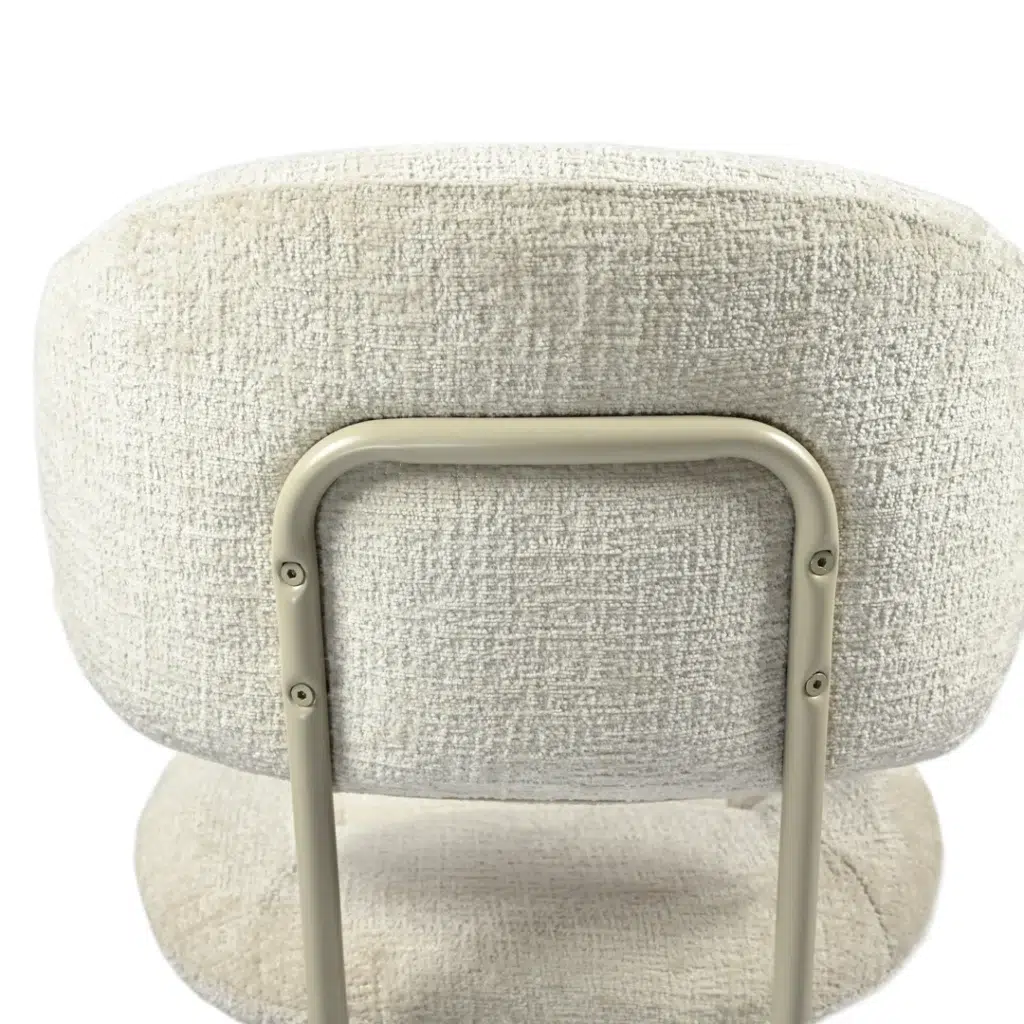 Paris Dining Chairs Pearl Set of 2 with pearl chenille upholstery and powder-coated metal frame