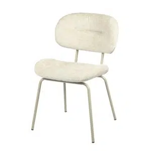 Paris Dining Chairs Pearl Set of 2 with pearl chenille upholstery and powder-coated metal frame